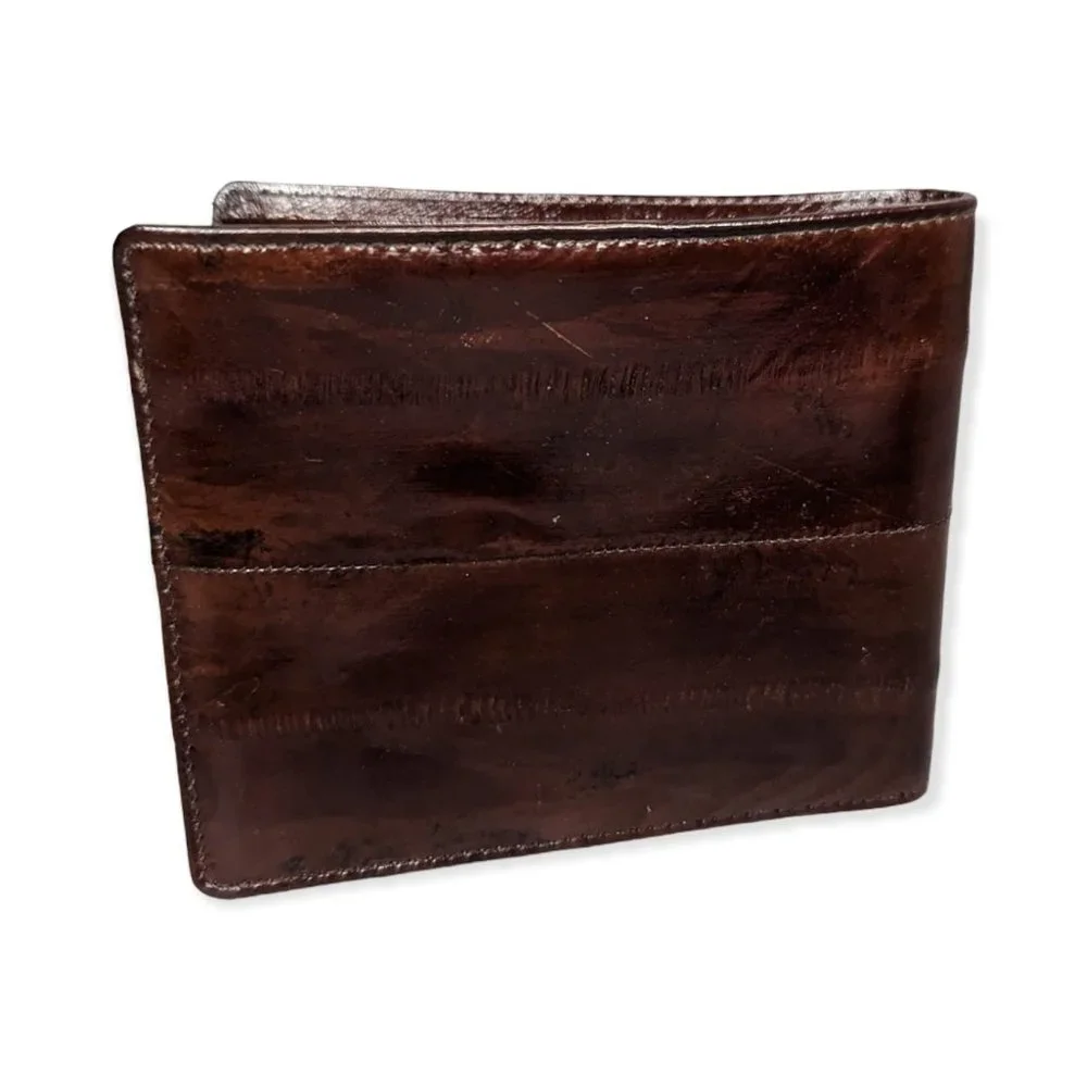 Vintage Dark Brown Eel Skin Men's Wallet
